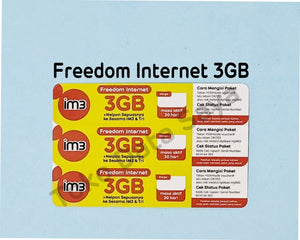 Voucher Kuota Data Indosat Freedom Internet 3GB, ORI, Jatim