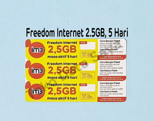 Voucher Kuota Data Indosat Freedom 2.5GB, 5 Hari