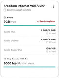 Voucher Kuota Data Indosat Freedom Internet 9GB 30HR