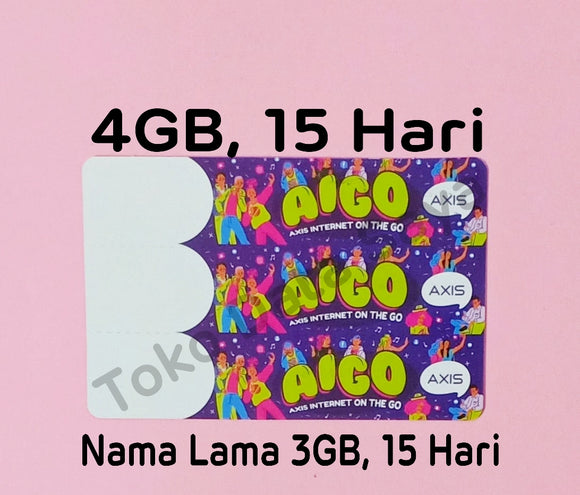 Voucher Kuota Data Axis Aigo 4GB, 15 Hari