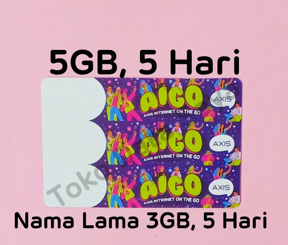 Voucher Kuota Data Axis Aigo 5GB, 5 Hari