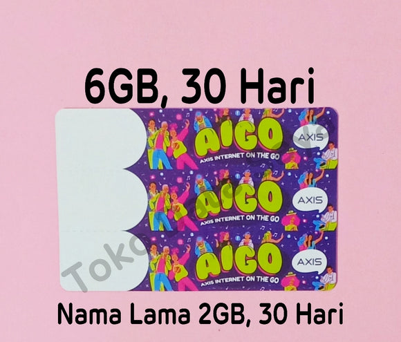 Voucher Kuota Data Axis Aigo 6GB, 30 Hari