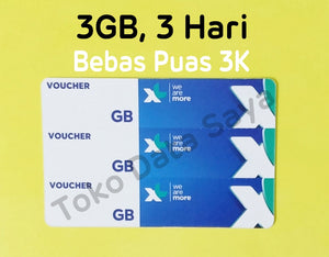 Voucher XL Bebas Puas 3K (3 GB) 3 Hari