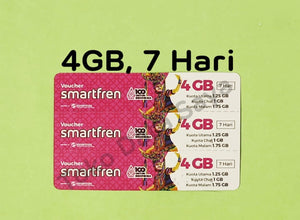 Voucher Kuota Data Smartfren 4GB, 7 Hari