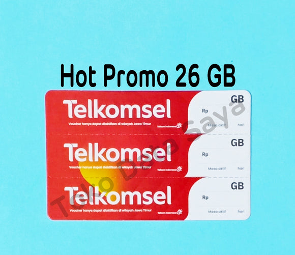 VOUCHER TELKOMSEL HOT PROMO 26 GB