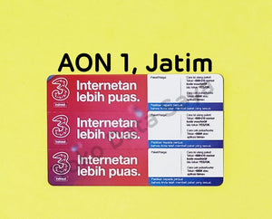 Voucher Kuota Data 3 / Three / Tri AON 1 (2.5GB) Jatim-Jateng
