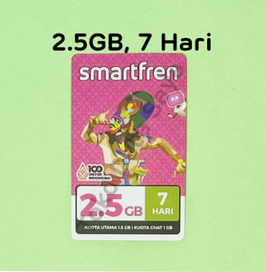 Voucher Kuota Data Smartfren 2.5GB, 7 Hari