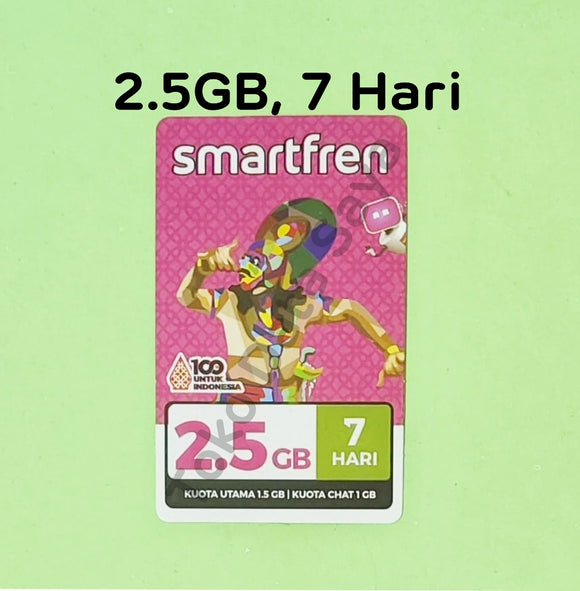 Voucher Kuota Data Smartfren 2.5GB, 7 Hari