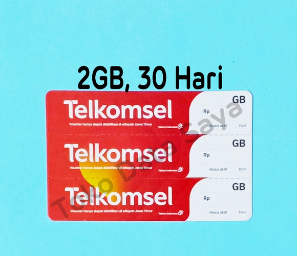 Voucher Kuota Data Telkomsel 2GB, 30 Hari, Jatim